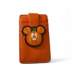 Disney Parks Halloween Mickey Pumpkin Orange Cardholder Wallet – NWT
